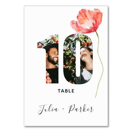 ポピモダンー赤結婚のテーブル番号10 テーブルナンバー (正面)