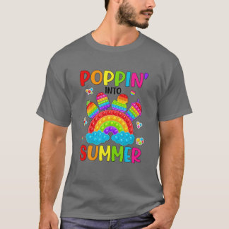 ポピンインサマーレインボーポップ・アートのイットフィジェット玩具ビーチ Tシャツ