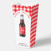 ポピンインワンソーダプレイドレッド1st誕生日パーティー フェイバーボックス (正面)