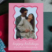 ポピンクの波線の手描きの遊び心ある枠の写真 シーズンカード