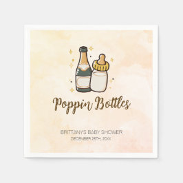 ポピンボトルモダンベビーシャワーベビーボトル スタンダードカクテルナプキン