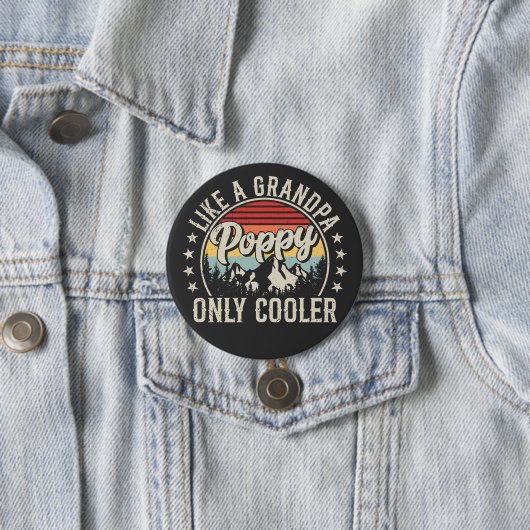 ポピーおじいちゃんだけのクールレトロラウンド 缶バッジ (インサイチュ)