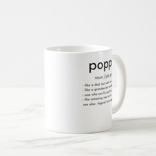 ポピーおもしろいの定義おじいちゃん父の日 コーヒーマグカップ (正面右)