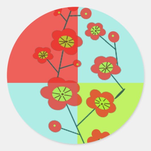 ポピーおもしろいトレンディー ラウンドシール (正面)