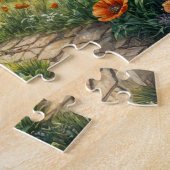 ポピーお洒落の花を持つコテージ ジグソーパズル (側面)