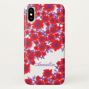 ポピーかわいらしスの植物性のダマスク名 iPhone X ケース