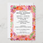 ポピーかわいらしズウォーターカラーブライダルシャワー 招待状 (正面)