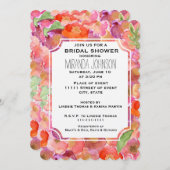 ポピーかわいらしズウォーターカラーブライダルシャワー 招待状 (正面/裏面)