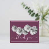 ポピーかわいらしズワインの背景ありがとう ポストカード (スタンド正面)