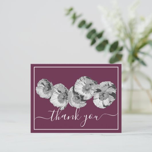 ポピーかわいらしズワインの背景ありがとう ポストカード (スタンド正面)