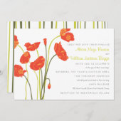 ポピーかわいらしズ水平招待状カード 招待状 (正面/裏面)