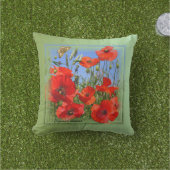 ポピーかわいらしフィールド アウトドアクッション (芝生)