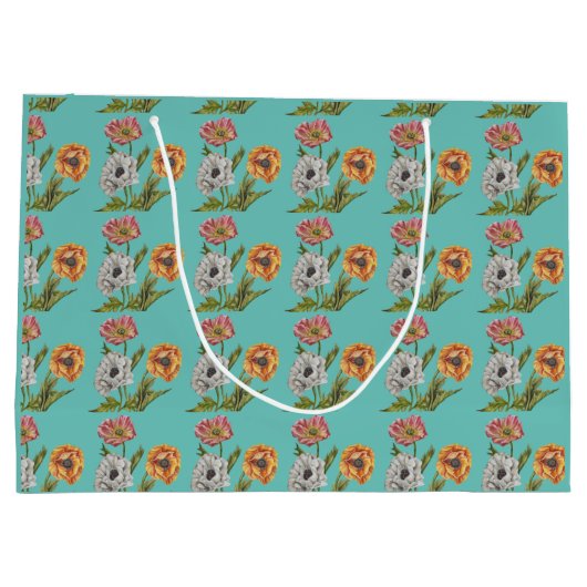 ポピーかわいらしラッピング紙ラージ抱き枕 ラージペーパーバッグ (裏面)