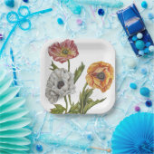 ポピーかわいらし紙プレート ペーパープレート (パーティー)