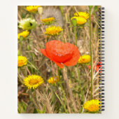 ポピーとイエローデイジーはがきメタルオーナメントT ノートブック (裏面)