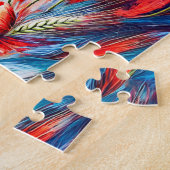 ポピーとコーンフラワーを入れた孔雀の蝶 ジグソーパズル (側面)