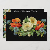 ポピーとコーンフラワーカスタムズフローラ招待状 招待状 (正面/裏面)