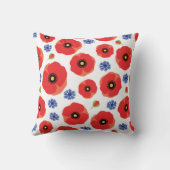 ポピーとコーンフラワーパターン クッション (裏面)