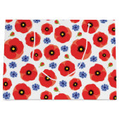 ポピーとコーンフラワーパターン ラージペーパーバッグ (正面)