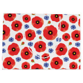 ポピーとコーンフラワーパターン ラージペーパーバッグ (裏面)