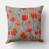 ポピーとストライプ クッション (裏面)