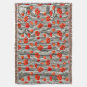 ポピーとストライプ スローブランケット (正面縦)