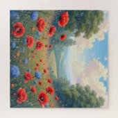 ポピーとダリアフィールド ジグソーパズル (横)