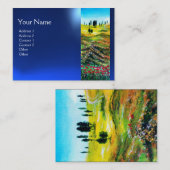 ポピーとトスカーナの風景、青いサファイア 名刺 (正面/裏面)