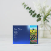 ポピーとトスカーナの風景、青いサファイア 名刺 (スタンド正面)