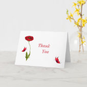 ポピーとバタフライの折り畳みサンキューカード カード (黄色い花)