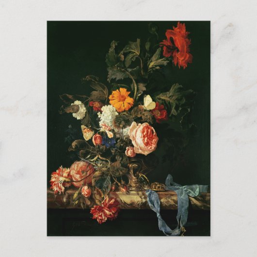 ポピーとバラの静物詩 ポストカード (正面)
