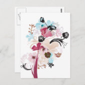 ポピーとバラはがき ポストカード (正面/裏面)