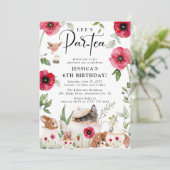 ポピーとパーティー：小さな女の子の誕生日 招待状 (スタンド正面)