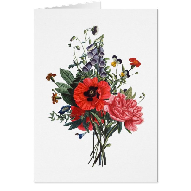 ポピーとフォックスグローブブーケ (正面)