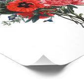 ポピーとフォックスグローブブーケ フォトプリント            (角)