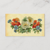 ポピーとヤグルマギクの花のアート ビジネス カード (裏面)