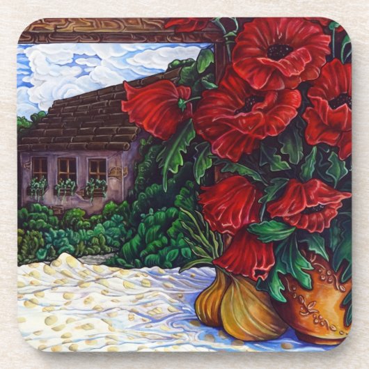 ポピーと玉ねぎ6のコースターセット コースター (正面)