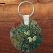 ポピーと蝶(F748)ヴァンゴッホファインアート キーホルダー (正面)