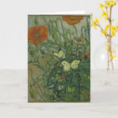 ポピーと蝶by Vincent Vanゴッホ カード (黄色い花)