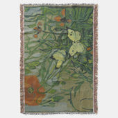 ポピーと蝶by Vincent Vanゴッホ スローブランケット (正面縦)