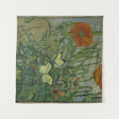 ポピーと蝶by Vincent Vanゴッホ タペストリー (正面(横))