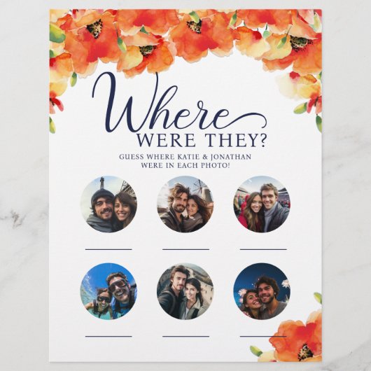 ポピーどこ彼らはウェディングシャワーパーティーゲーム (正面)