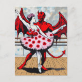 ポピーなドレスを着たバレリーナと悪魔の踊り ポストカード (正面)