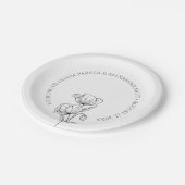 ポピーな花シンプル々エレガントな結婚式 ペーパープレート (アングル)