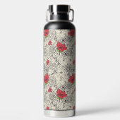 ポピーな花園の模様 ウォーターボトル (背面)