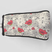 ポピーな花園の模様 ゴルフヘッドカバー (正面)