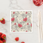 ポピーな花園の模様 スタンダードカクテルナプキン (インサイチュ)