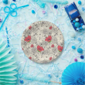 ポピーな花園の模様 ペーパープレート (パーティー)