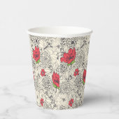ポピーな花園の模様 紙コップ (右)