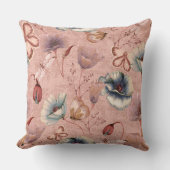 ポピーに蝶とトンボ クッション (正面)